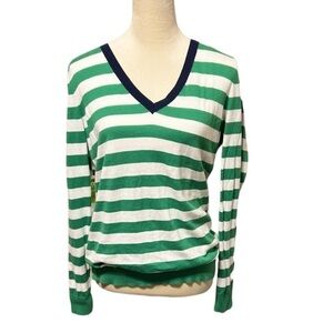 GAP women’s long sleeve striped v neck 100% cotton
